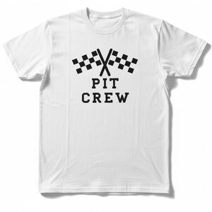 Pit Crew Racing Graphic T Shirt Size Small Checkered Flag Race Day Costume Tee